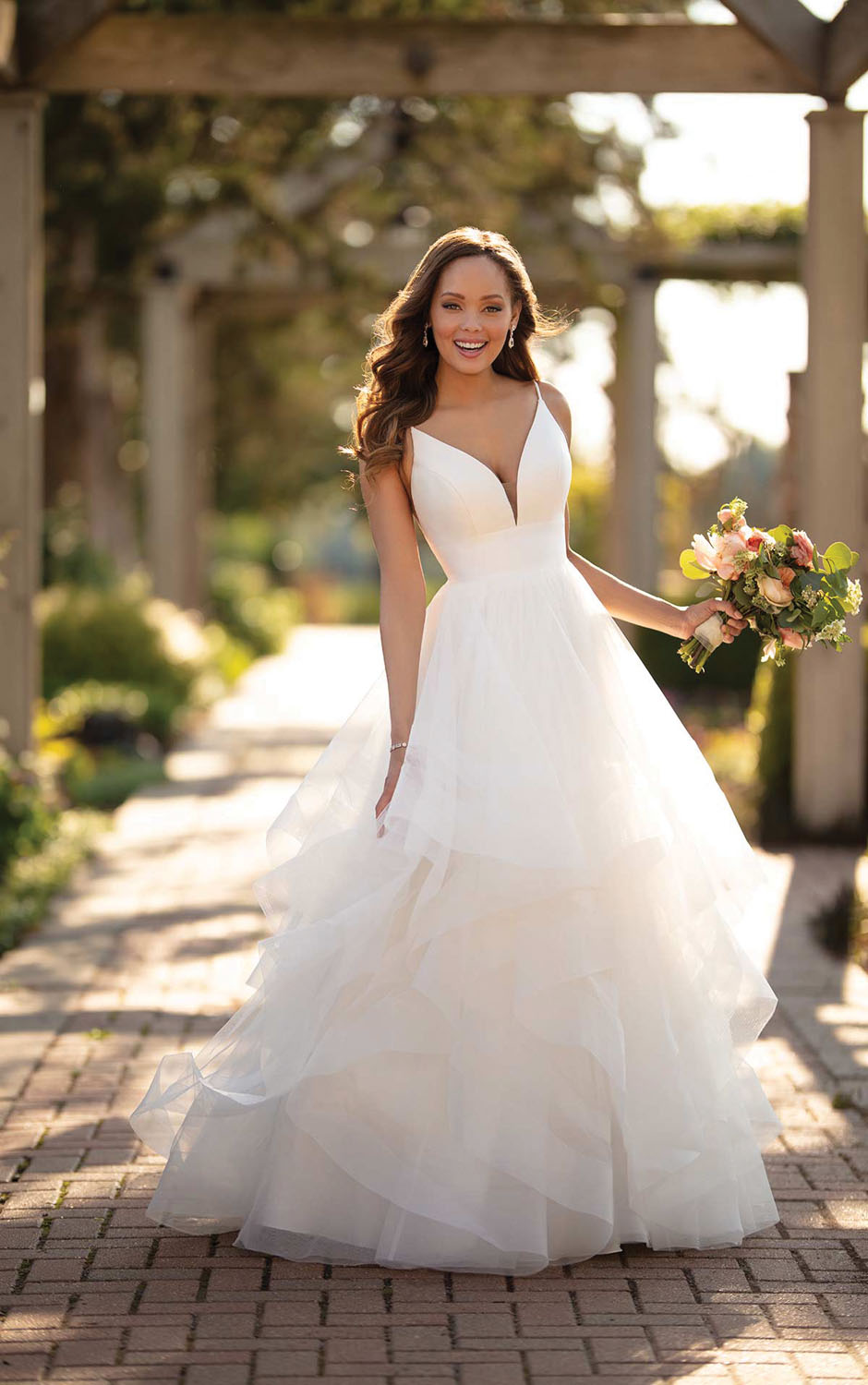 Ruffles Tulle Bridal Gowns, Beach Wedding Dresses, SW408